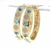 sz183  Kolczyki złote pozłacane 14k wiszące koła 3,5cm Austrian Crystal